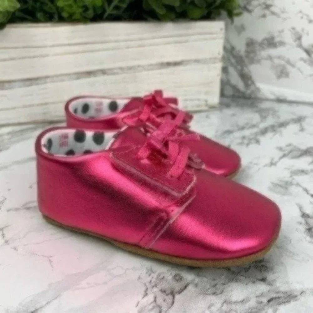 New! Rosie Pope Metallic Pink Baby Shoes